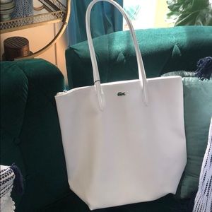 Lacoste White Shoulder Bag leather